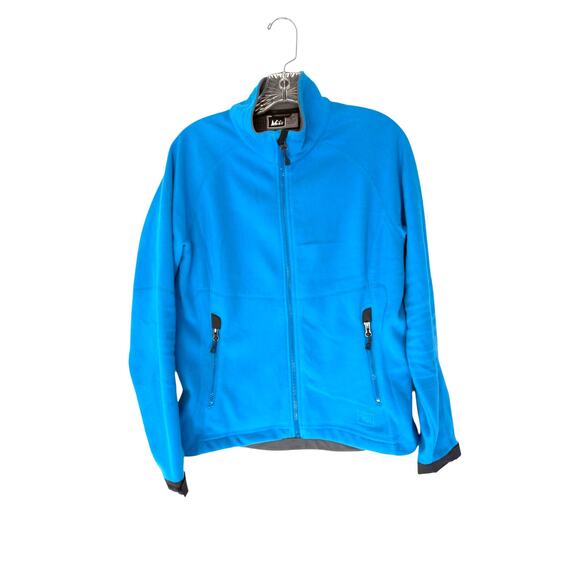 REI Fleece Jacket Women's Blue Full Zip Outdoor Hiking Gorp Cozy Soft Medium - Picture 1 of 12